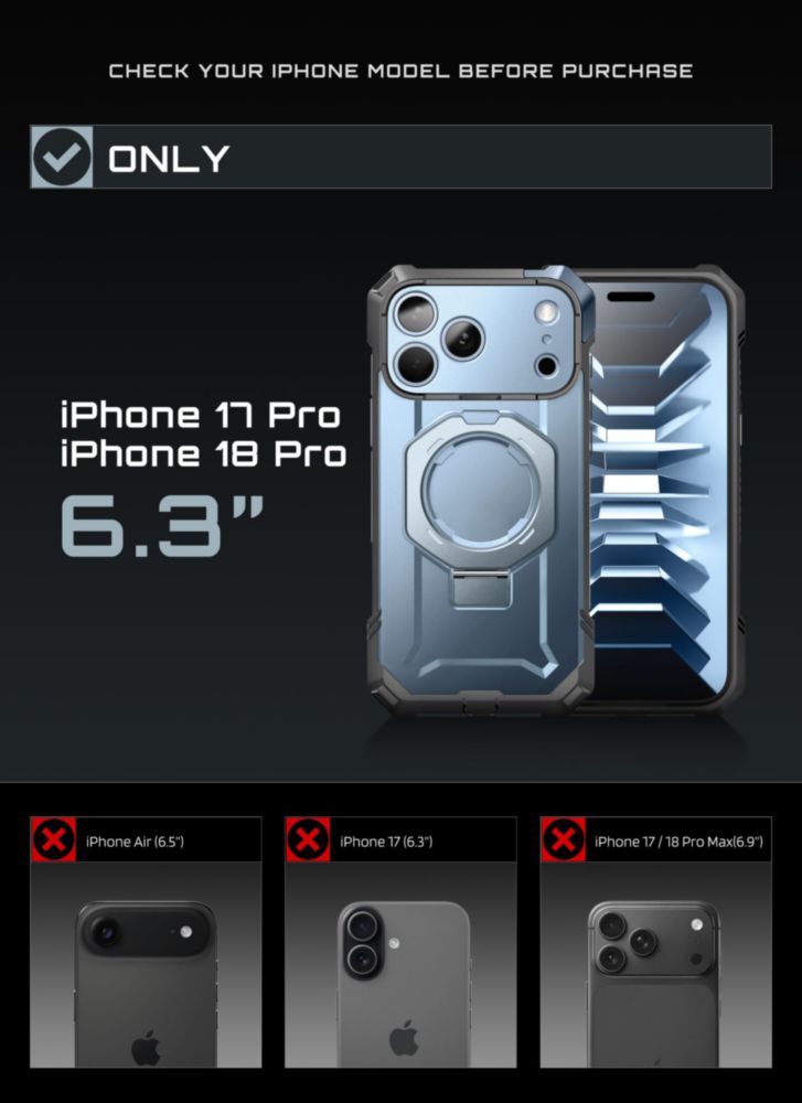 Funda SUPCASE para iPhone 18/17 Pro con soporte