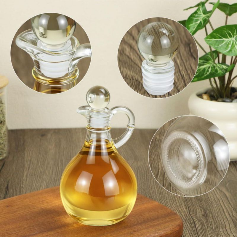 Botellas QWORK 240 ml Vidrio Transparente para Aceite y Vinagre – Pack de 2