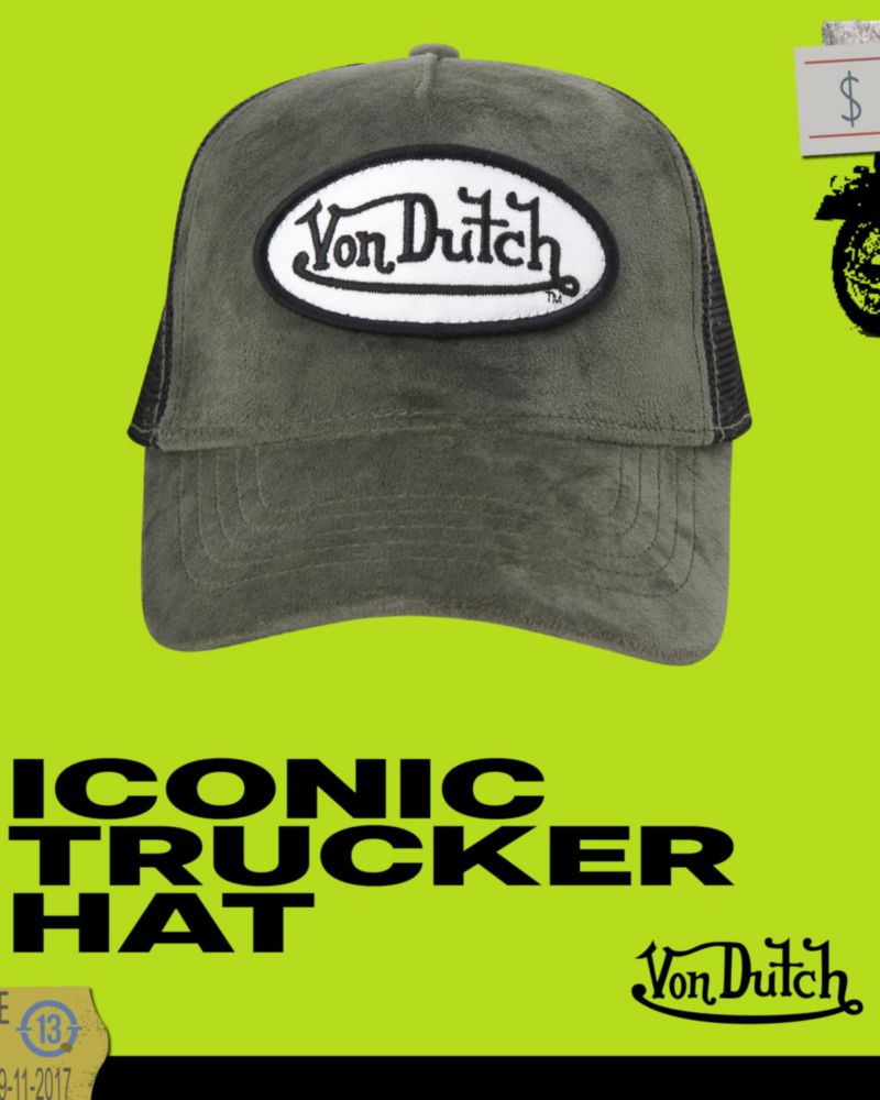 Gorra Von Dutch de Terciopelo Trucker Snapback Unisex