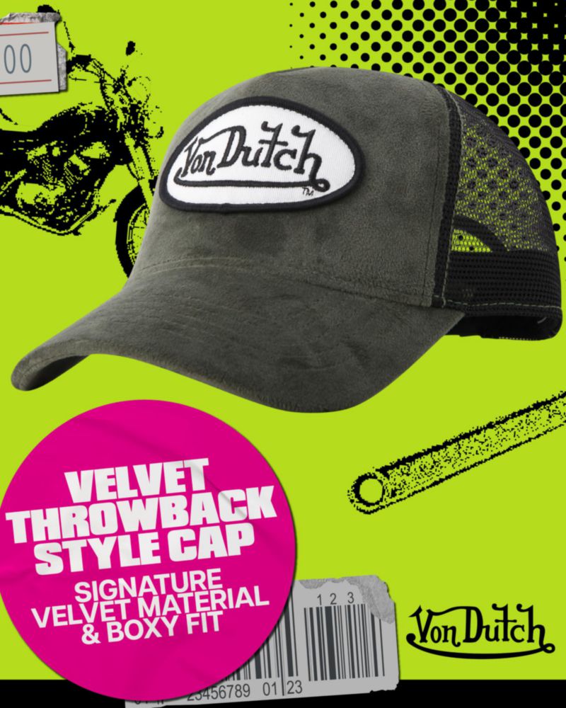 Gorra Von Dutch de Terciopelo Trucker Snapback Unisex