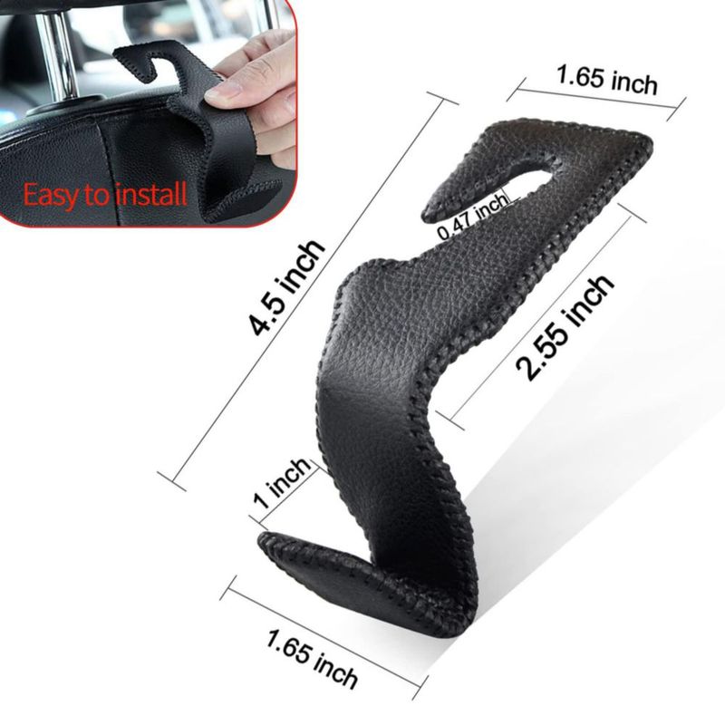 Gancho para reposacabezas yicheyiyou pack de 2 20 kg (45 lb) cuero de microfibra