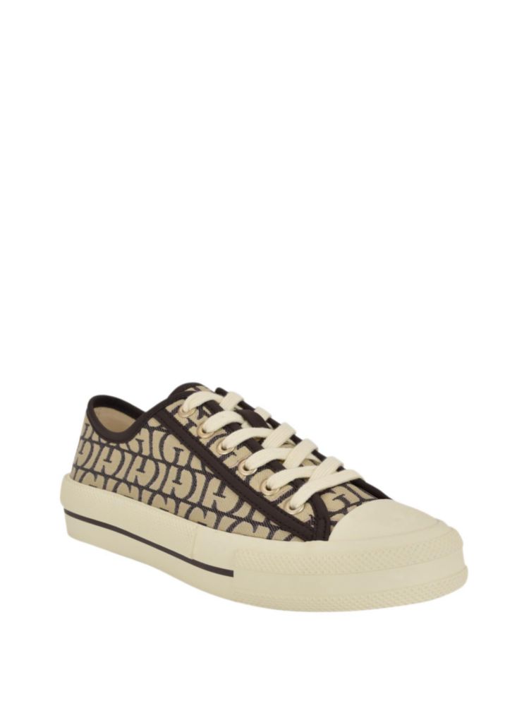 Zapatillas GUESS Carey de lona baja color marrón oscuro