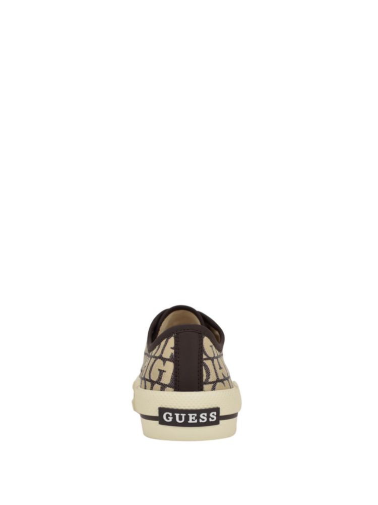 Zapatillas GUESS Carey de lona baja color marrón oscuro