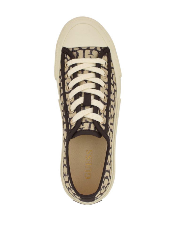 Zapatillas GUESS Carey de lona baja color marrón oscuro