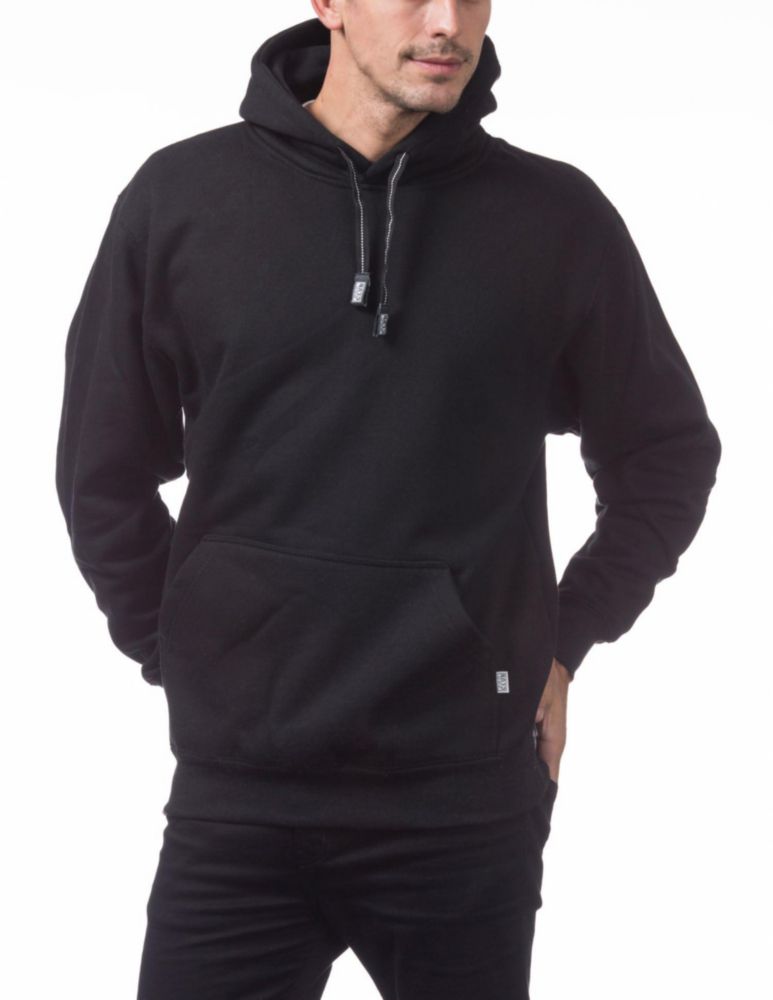 Sudadera con capucha Pro Club X-Large negra 13 oz de gran peso