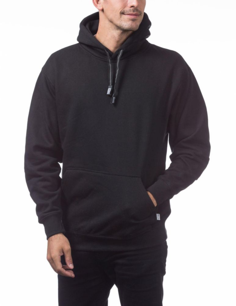 Sudadera con capucha Pro Club X-Large negra 13 oz de gran peso