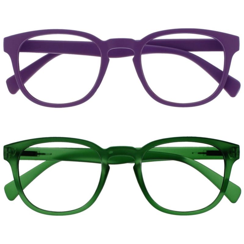 Gafas de lectura OPULIZE +1.00 Pack de 2 en morado/verde