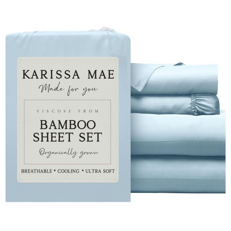 Juego de sábanas KARISSA MAE King 86 cm con corte superior dividido de bambú