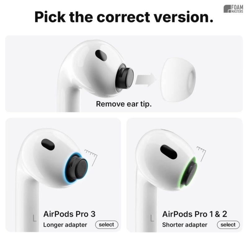 Puntas de espuma viscoelástica AutoLine Pro para AirPods Pro 3ª generación (2025) negras