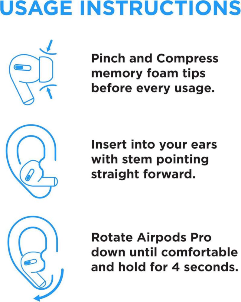 Puntas de espuma viscoelástica AutoLine Pro para AirPods Pro 3ª generación (2025) negras