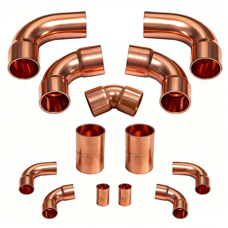 Kit de Accesorios de Cobre ZGTools 3/8" y 3/4" para HVAC - 13 piezas