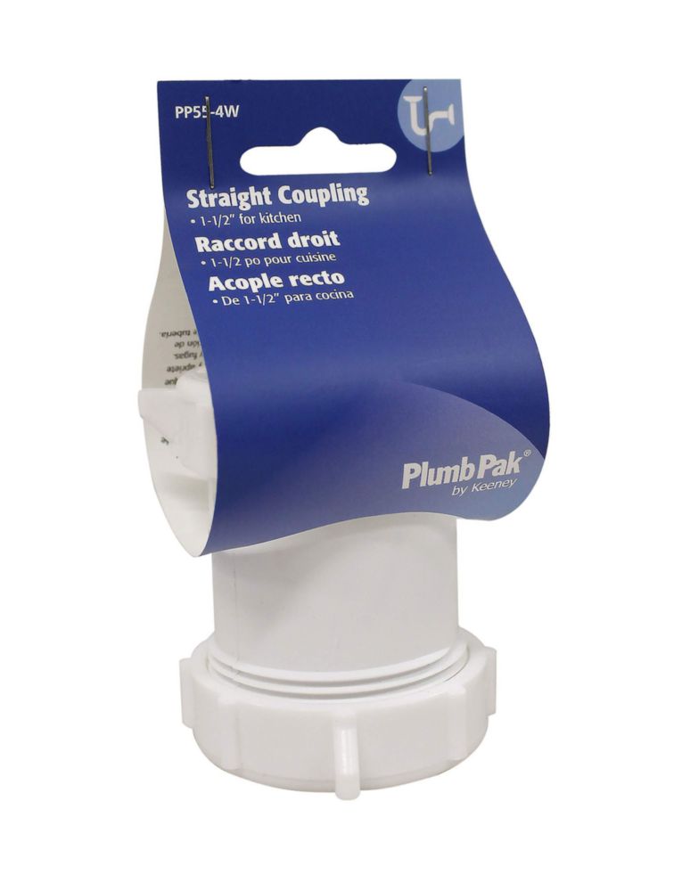 Acoplamiento de desagüe para fregadero Plumb Pak PP55-4W plástico 1.5 pulgadas blanco