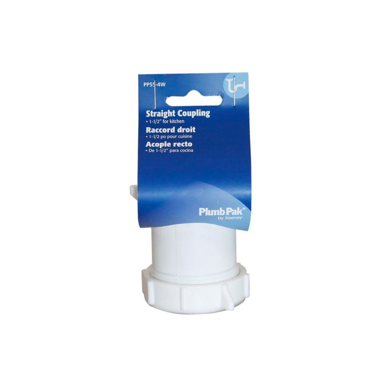 Acoplamiento de desagüe para fregadero Plumb Pak PP55-4W plástico 1.5 pulgadas blanco