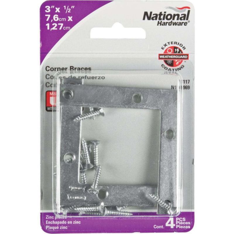 Plancha de esquina plana National Hardware N113969 acero 75 x 13 x 75 cm
