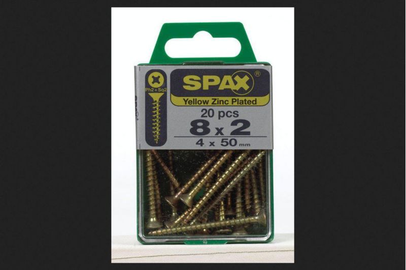 Tornillos SPAX de 50 mm Zinc Multi-Material Cabeza Plana 20 piezas