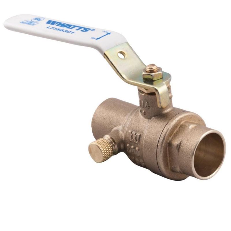 Válvula de bola Watts 1/2" de puerto completo con soldadura