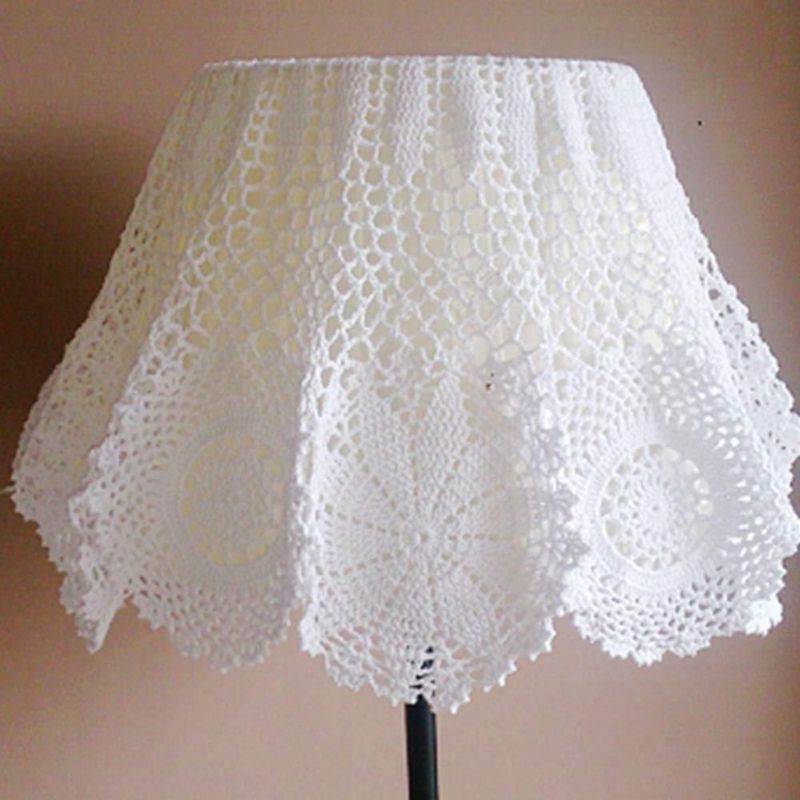 Mantel Damanni 80 cm Redondo Blanco de Algodón Crochet