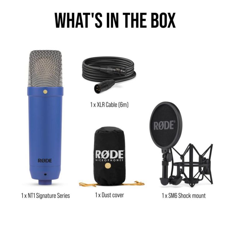 Micrófono de condensador Rode NT1 Signature Series con accesorios