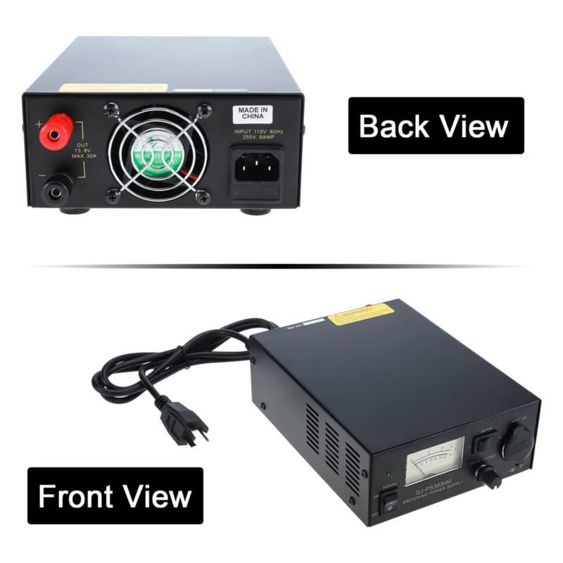 Fuente de Alimentación NORJIN 13.8V 30A con Encendedor de Cigarrillos 110V