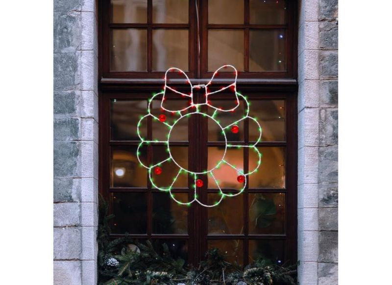 Wreath Celebrations con iluminación LED de doble cara para interiores y exteriores