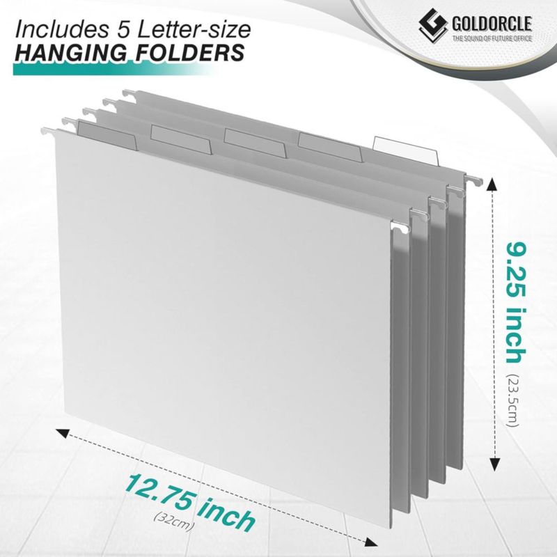 Organizador de Archivos GoldOrcle 31x24x14 cm Gris - Pack de 5