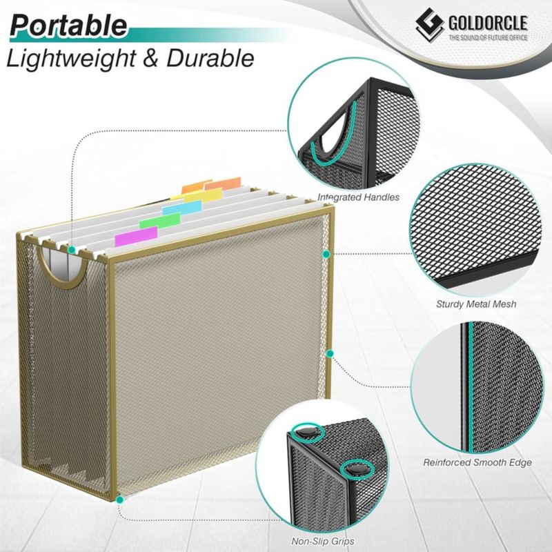Organizador de Archivos GoldOrcle 31x24x14 cm Gris - Pack de 5