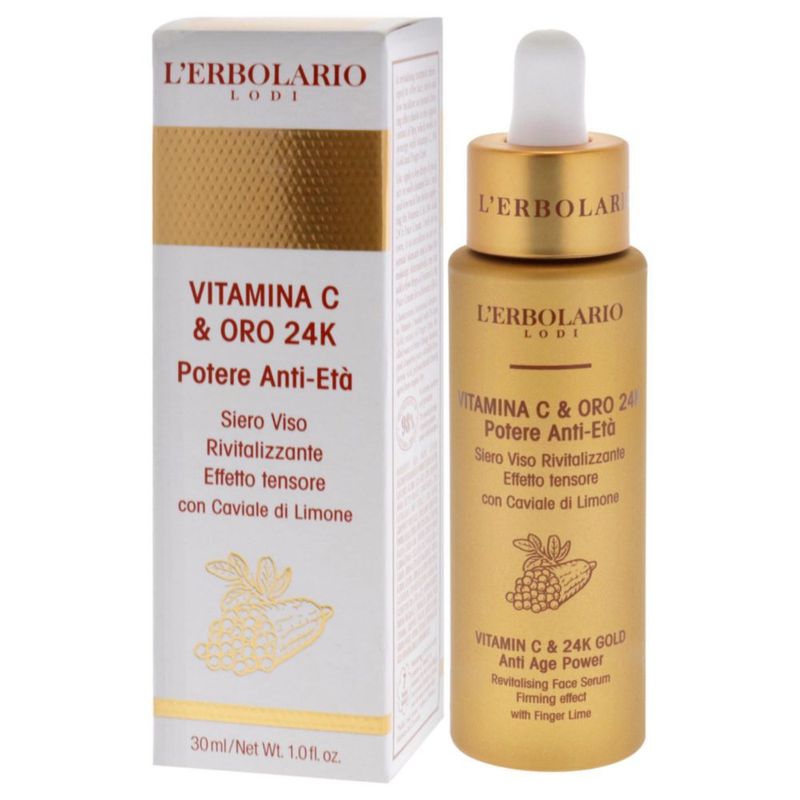 Sérum facial L'Erbolario con vitamina C y oro de 24 quilates 30 ml antienvejecimiento
