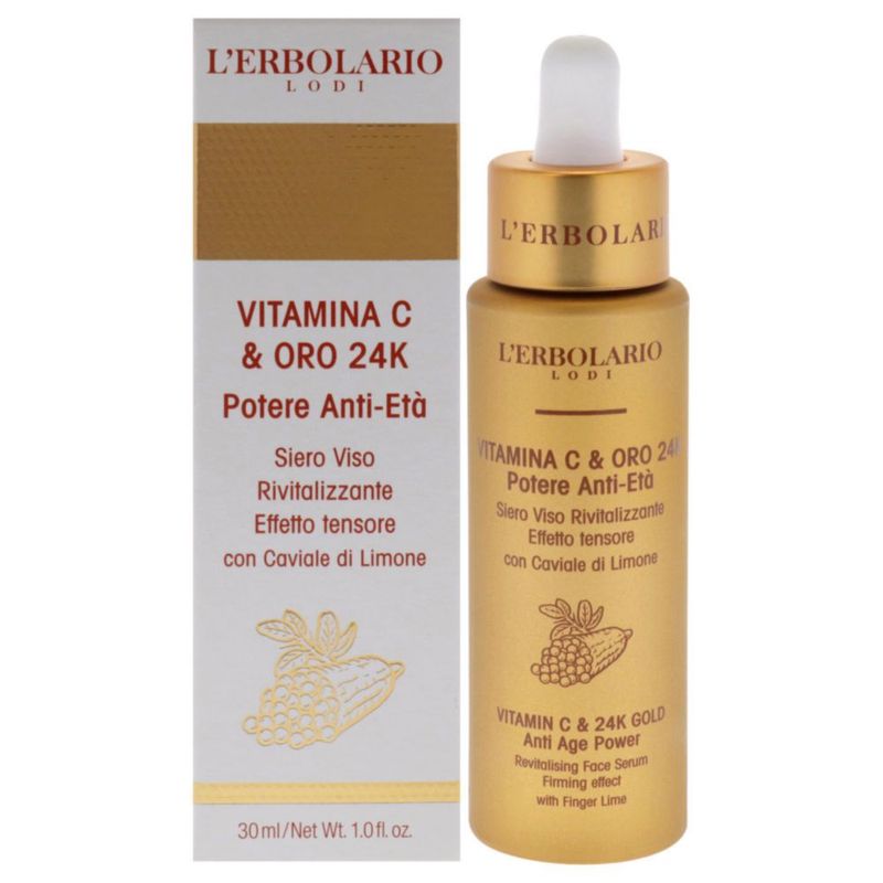 Sérum facial L'Erbolario con vitamina C y oro de 24 quilates 30 ml antienvejecimiento
