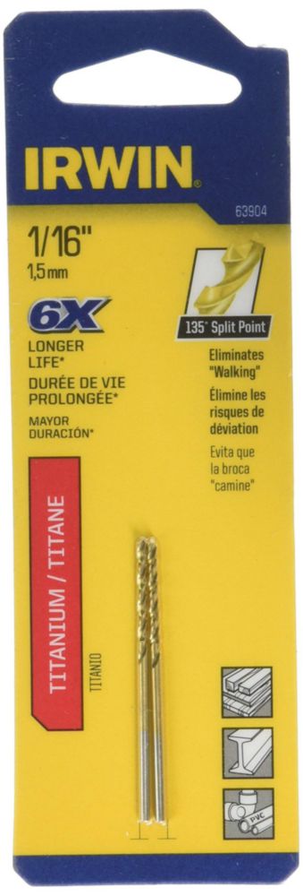 Broca IRWIN Hanson 63904 con revestimiento de titanio 15 mm