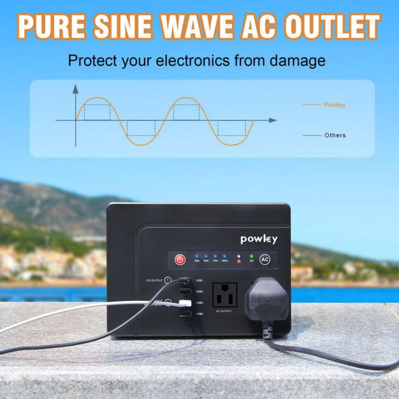 Banco de energía powkey 200W 146Wh con toma de CA portátil de 110V