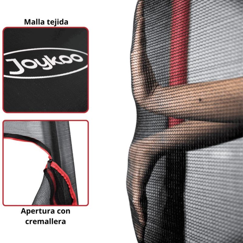 Trampolín Infantil 140 cm 55 Pulgadas Parque De Juegos Con Red De Seguridad Postes Acolchados 36 Resortes 50 kg - Rojo