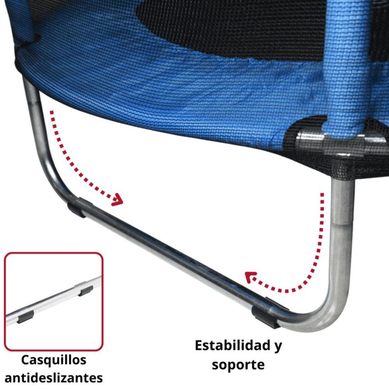 Trampolín Infantil Con Red De Seguridad 140 cm 55 Pulgadas Soporta Hasta 50 Kg Postes Acolchados 36 Resortes - Azul