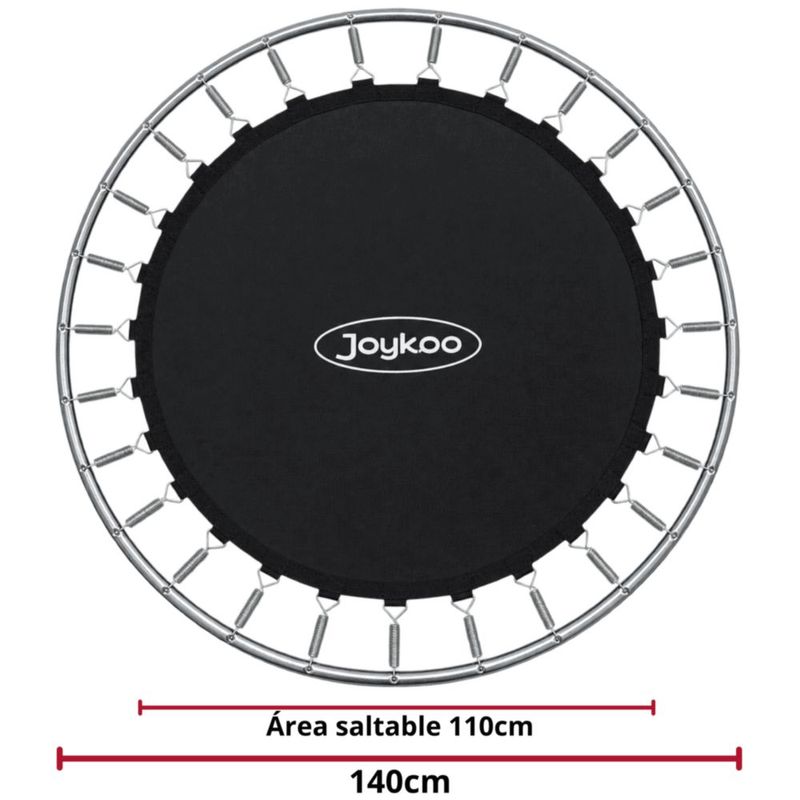 Trampolín Infantil Con Red De Seguridad 140 cm 55 Pulgadas Soporta Hasta 50 Kg Postes Acolchados 36 Resortes - Azul