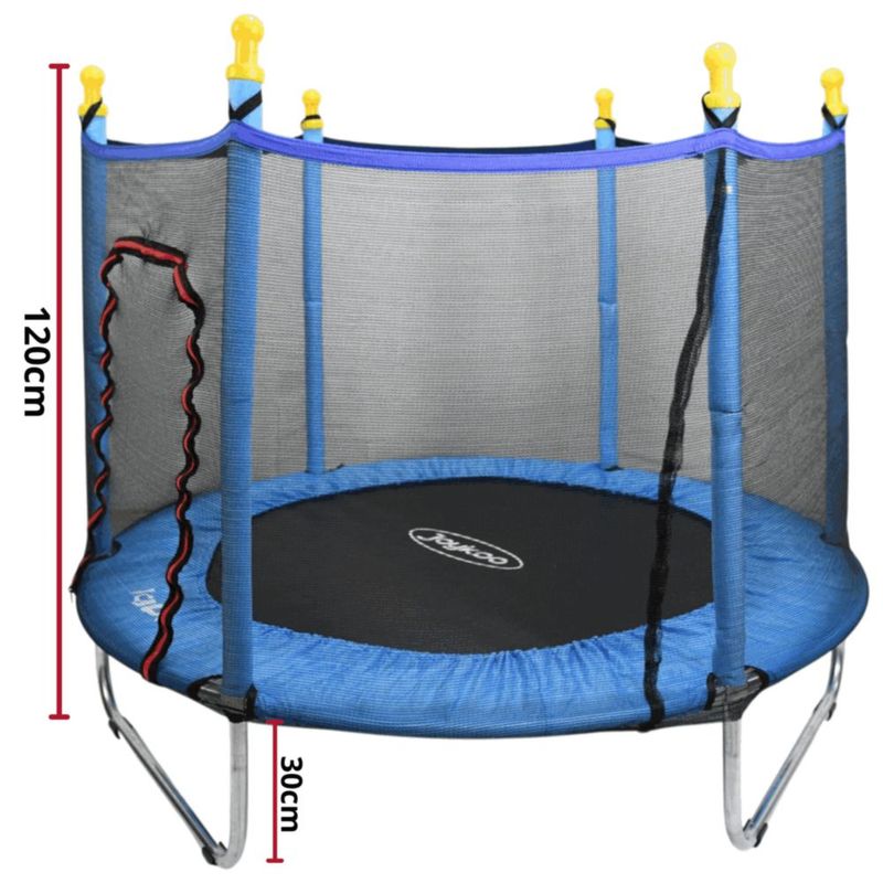 Trampolín Infantil Con Red De Seguridad 140 cm 55 Pulgadas Soporta Hasta 50 Kg Postes Acolchados 36 Resortes - Azul