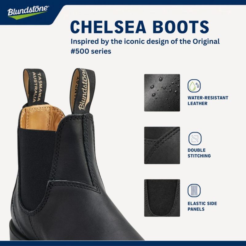 Botas Chelsea de cuero negro Blundstone 558 5.5AU