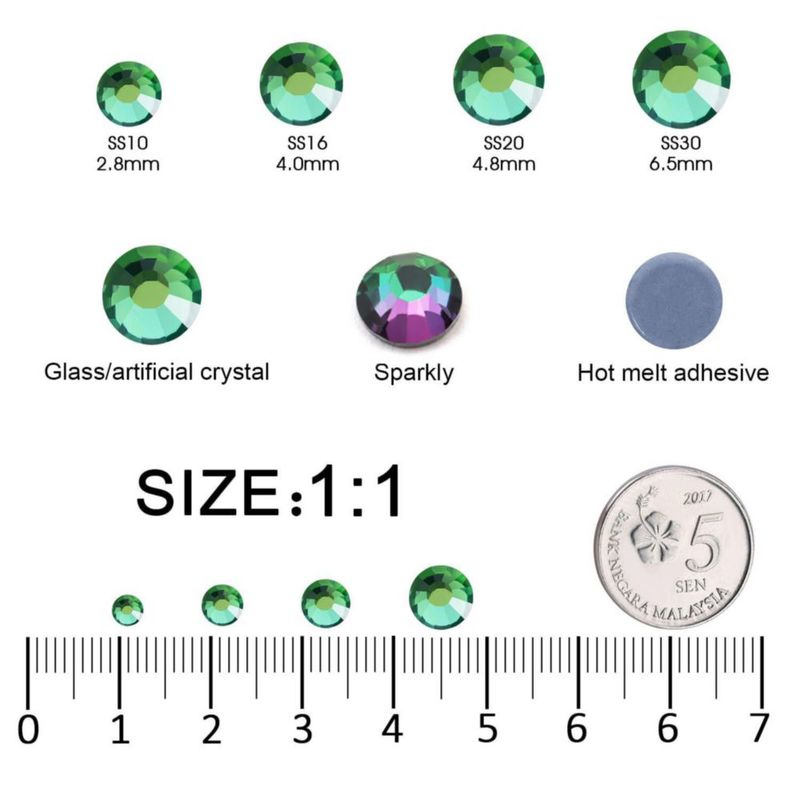 Strass MEIBITE SS30 Verde 6.3-6.5 mm 2880 pzs