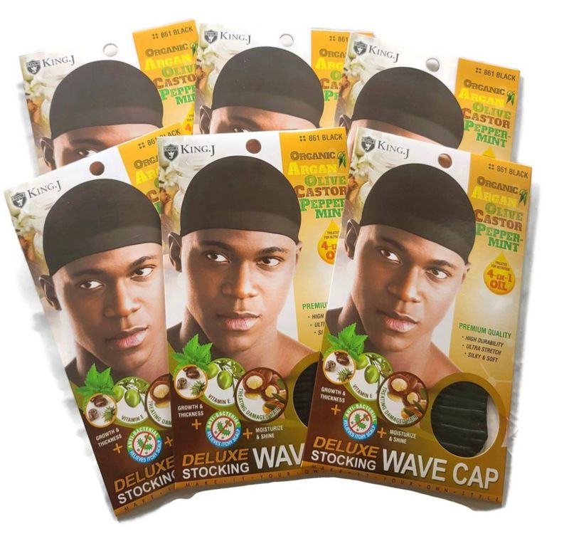 Gorro Wave King.J Deluxe Negro - Pack de 6