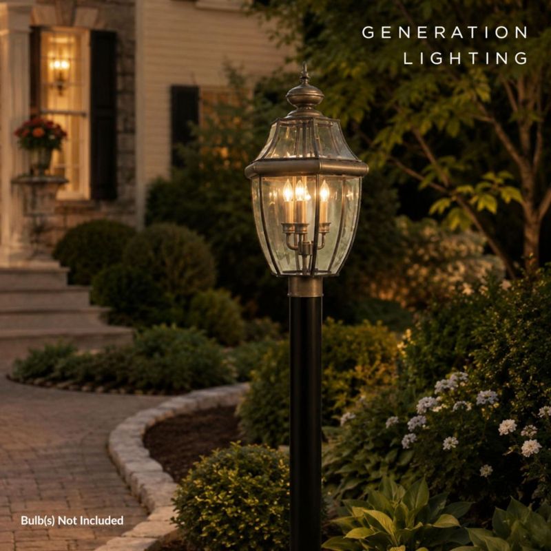 Farol de Poste Generation Lighting de 3 Luces en Bronce Antiguo