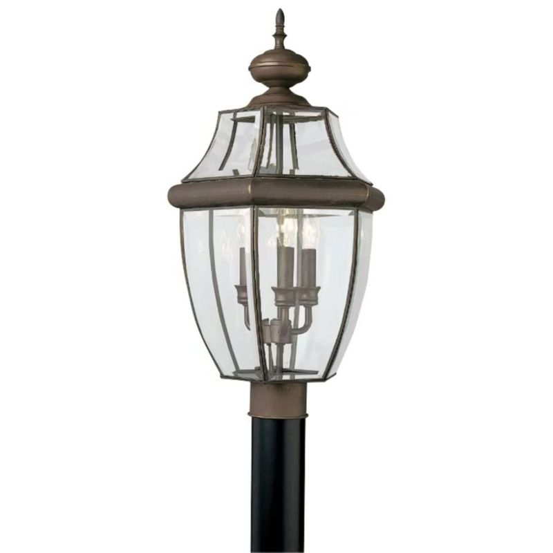 Farol de Poste Generation Lighting de 3 Luces en Bronce Antiguo
