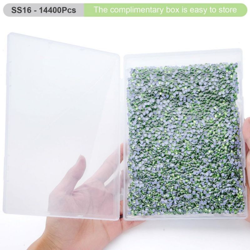 Strass MEIBITE 14400 piezas SS16 Verde Claro Hotfix