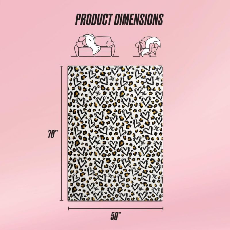 Cobija Juicy Couture 127 cm x 178 cm Cheetah Heart Blanco