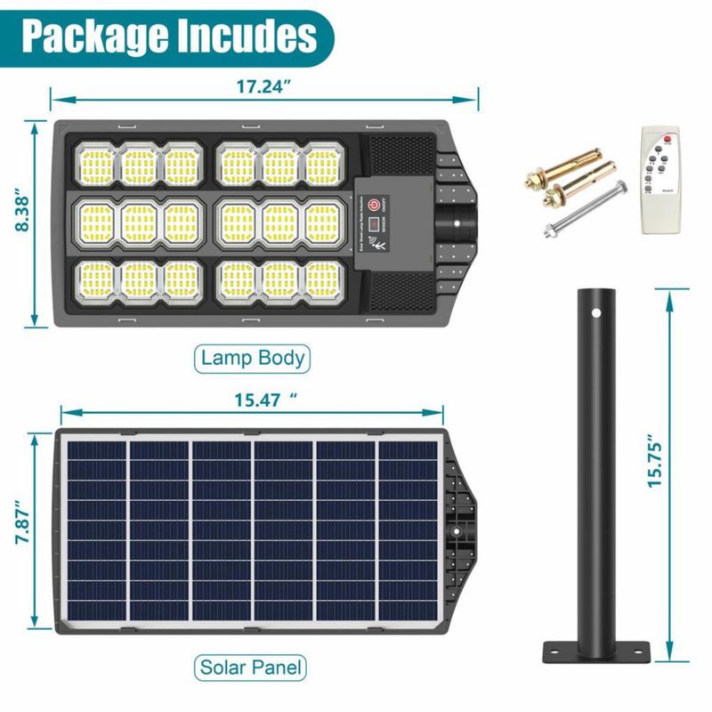 Luminaria Solar para Calle Mutois con Sensor de Movimiento e Impermeable