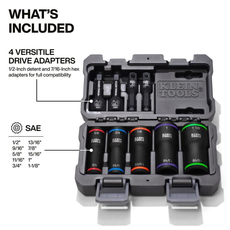 Juego de vasos KLEIN TOOLS 2 en 1 codificado por colores de 12 puntos