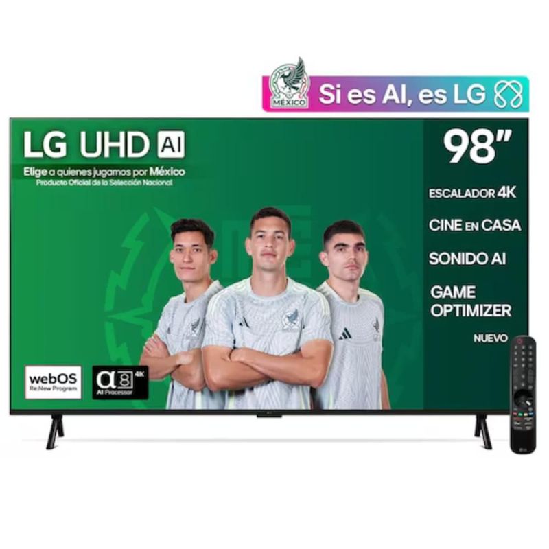 TELEVISOR LG DE LED MOD. 98UT9050PSA WEBOS 98" SMART TV ThinQ AI UHD 4K TECNOLOGÍA HDR PROCESADOR Alpha 8 AI 4K
