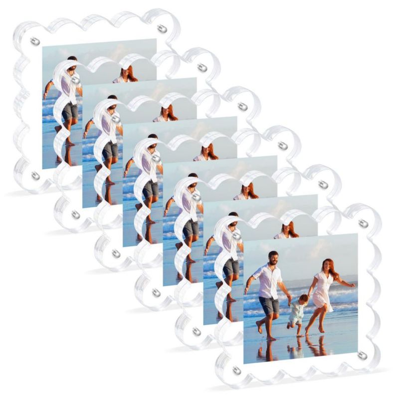 Marco de fotos magnético Novacrylion 10 cm × 10 cm (paquete de 6) – Acrílico