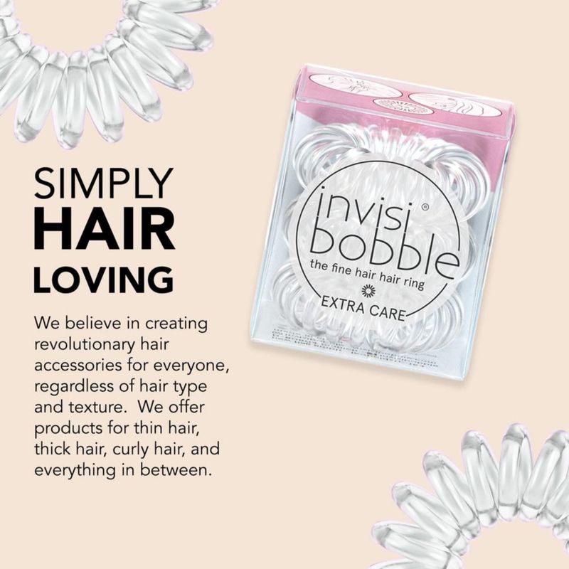 Juego de 3 gomas invisibobble Extra Care transparentes