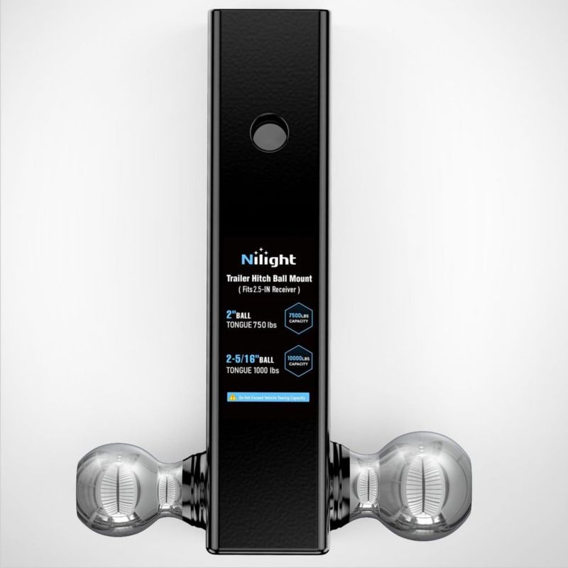 Soporte de Bola de Enganche Nilight 2" y 2‑5/16" en Cromo