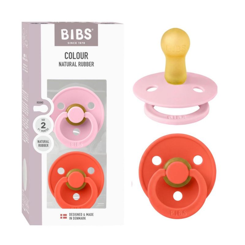Chupetes BIBS 6-18 meses pack de 2 rosa bebé/tango