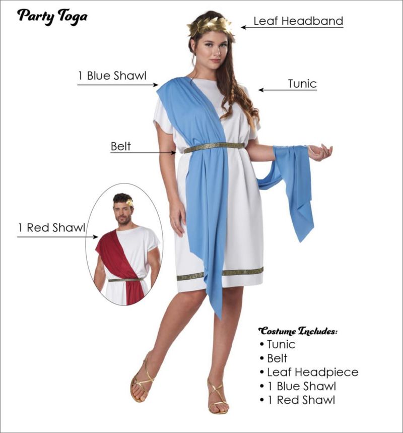 Disfraz de Toga para Adultos California Costumes Blanco L/XL (44-46")