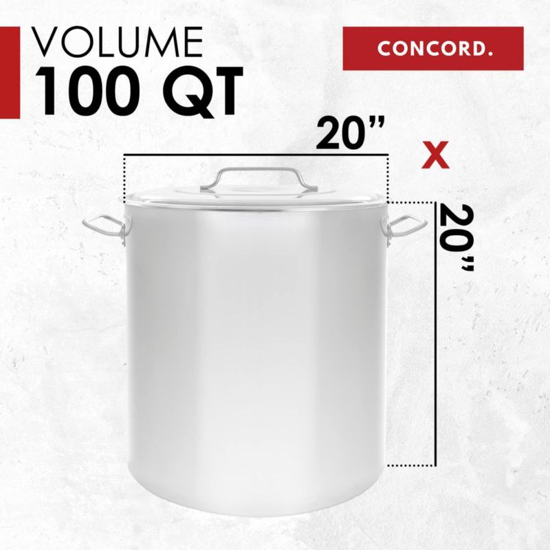Olla de fondo Concord 254 L acero inoxidable 20"×20"